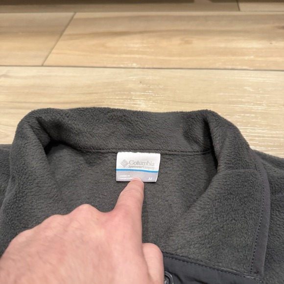 Columbia Fleece Snap Pullover Men's M Gray 90s Style Outdoor Hiking - Picture 3 of 8